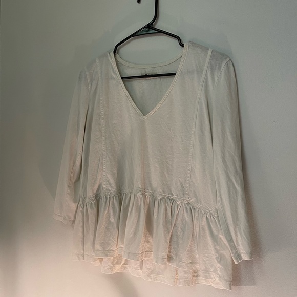 Madewell Peplum Blouse, white flowy top EUC - Picture 9 of 10